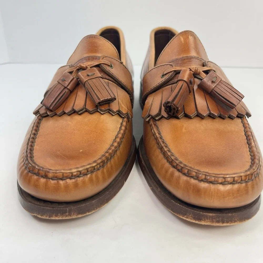 Allen Edmonds Enfield Brown Leather Kiltie Tassel Loafers Slip On Size 8.5D
